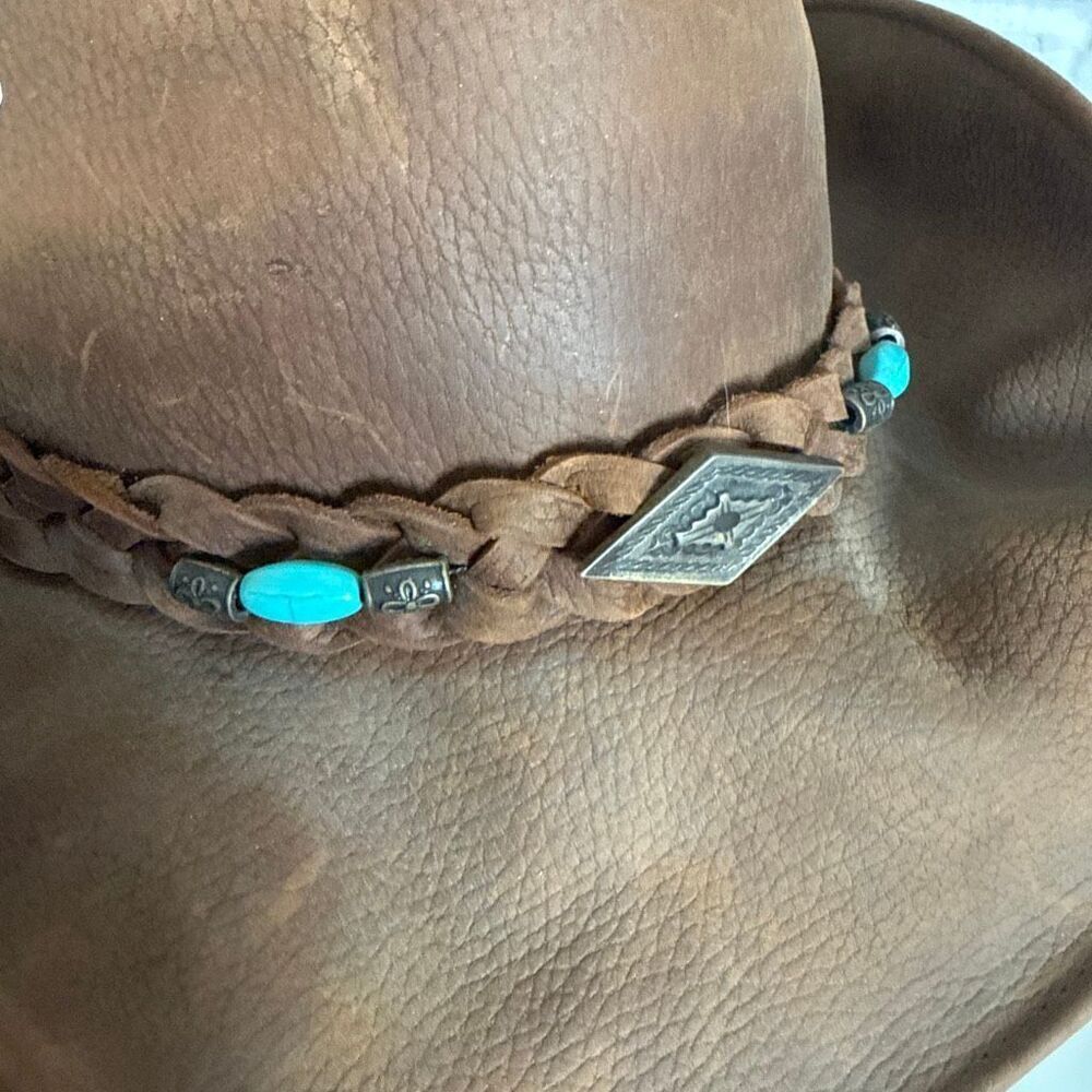 Bullhide Royston Leather Cowgirl Hat Brown Size XL - Picture 6 of 10